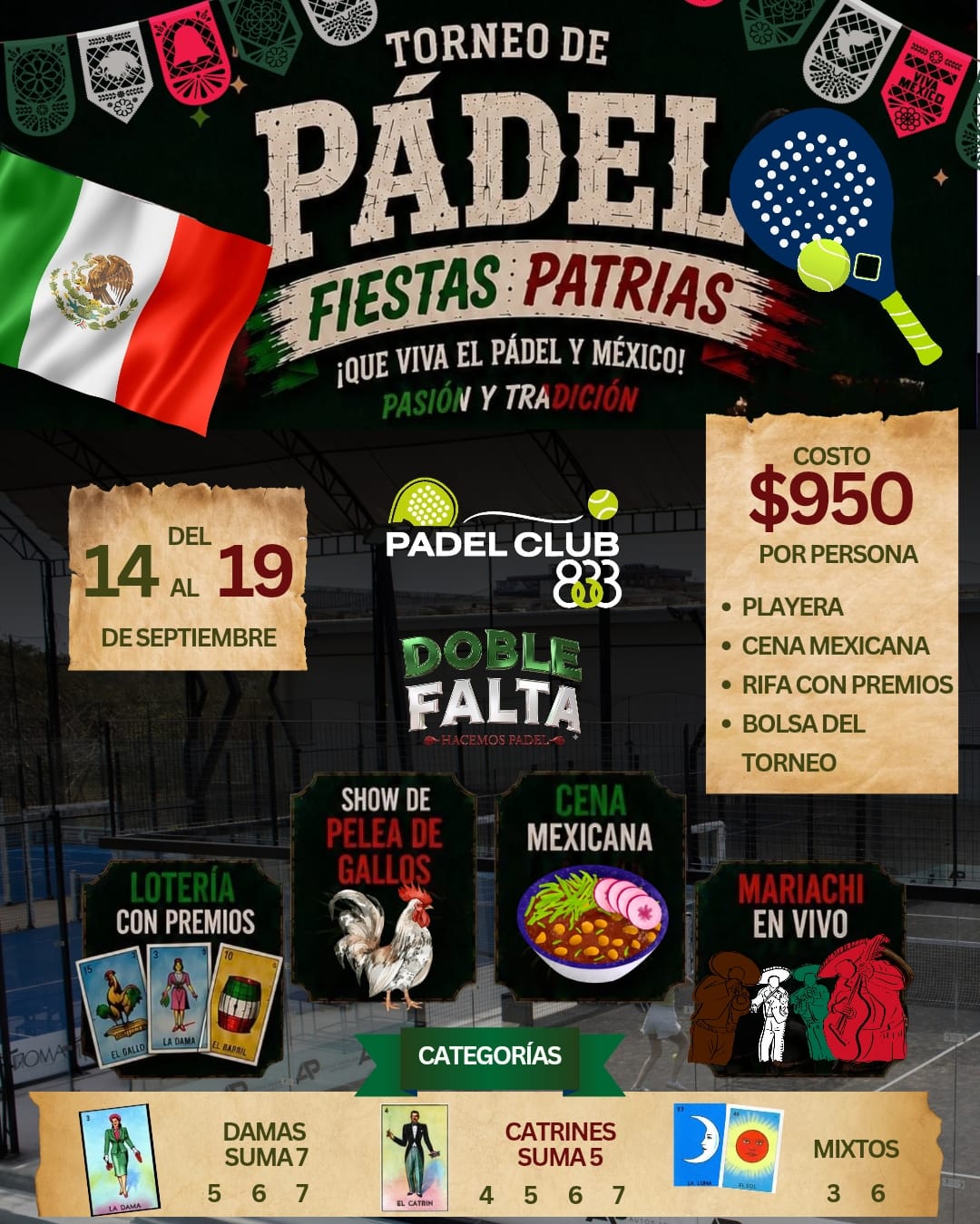 Torneo de Pádel Fiestas Patrias — Padel Club 833